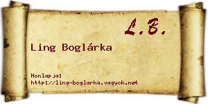 Ling Boglárka névjegykártya
